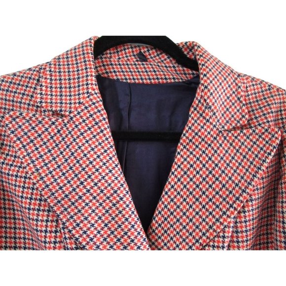 Houndstooth Tattersall Womans Wool Blend Vintage Jacket Creazion Loran GUC - Picture 4 of 16
